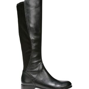 NIB Franco Sarto Women's L-Maleni Black Leather and Fabric Stretch Boot -Size 7M
